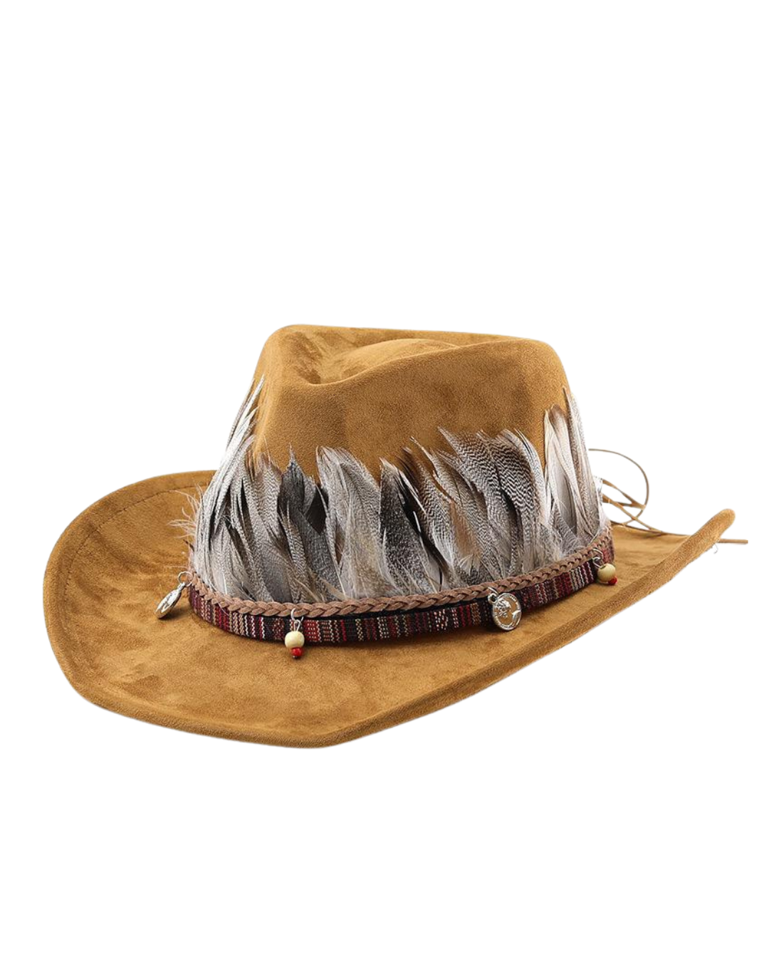 Suede Feather Hat