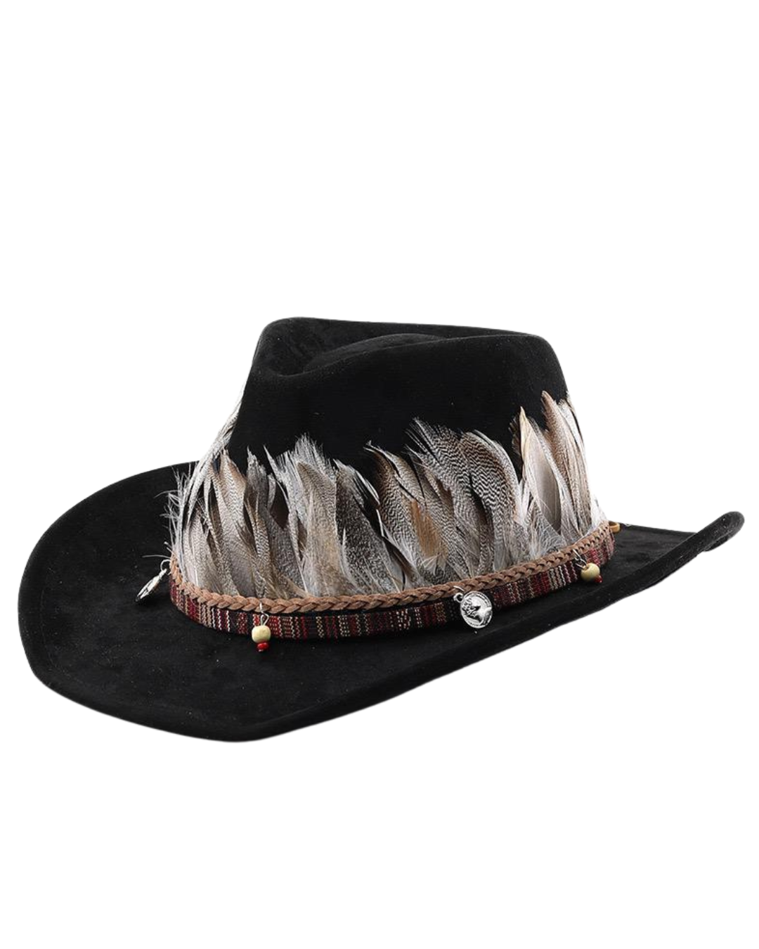 Suede Feather Hat