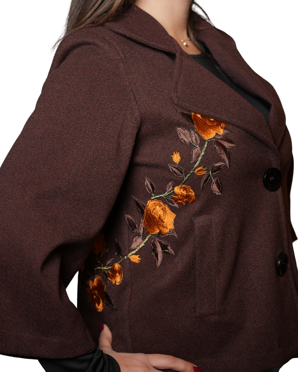 Floral Embroidered Coat