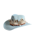 Denim Feather Hat