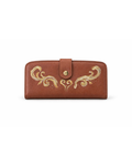 Handpainted Brown Leather Wallet