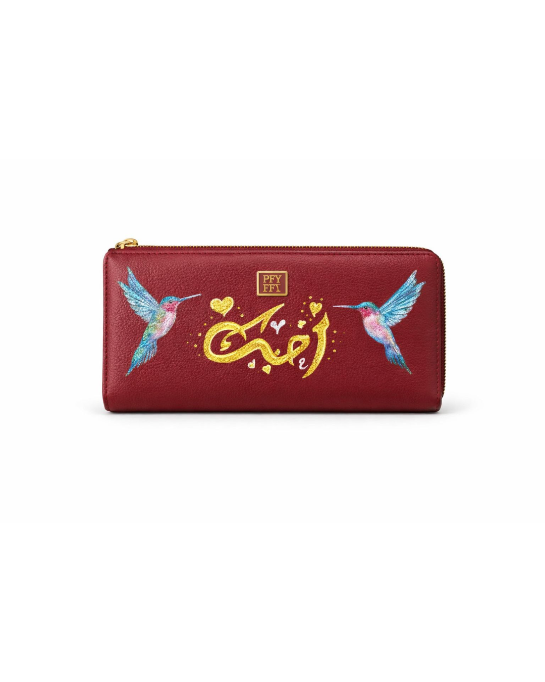 Handpainted Red Leather Wallet