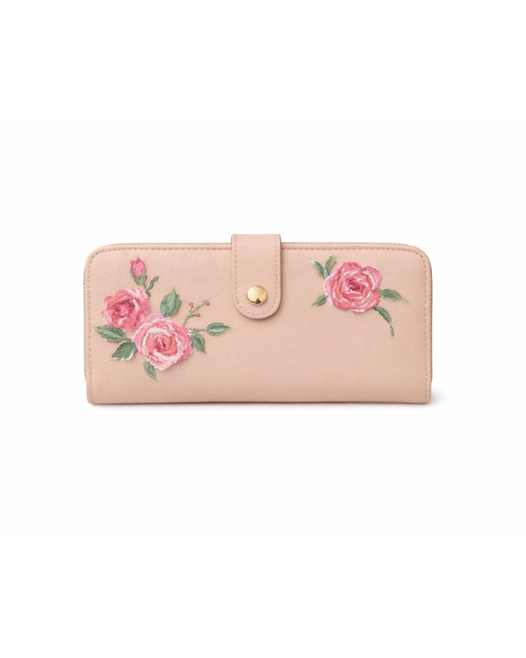 Handpainted Roses Leather Wallet