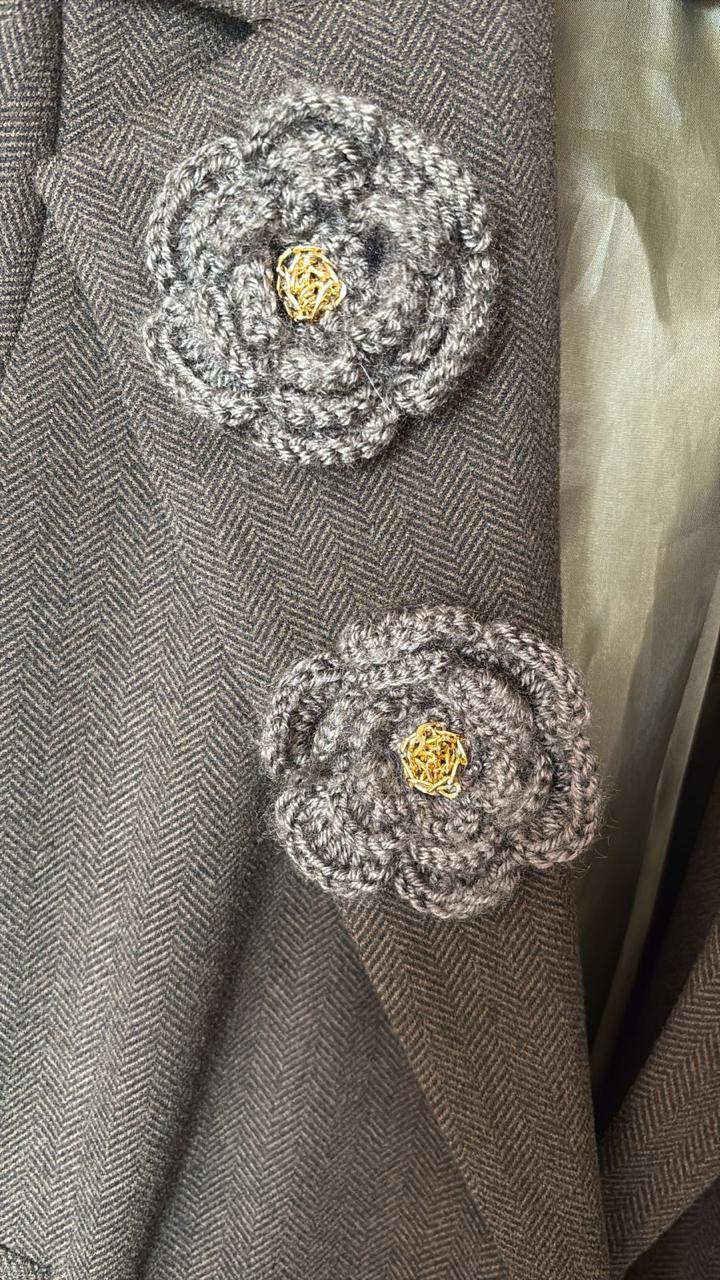 Crochet Flower Midi Coat