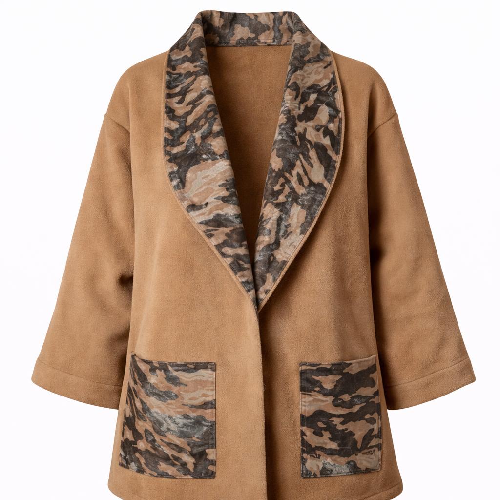 Camel Camouflage Collar Jacket