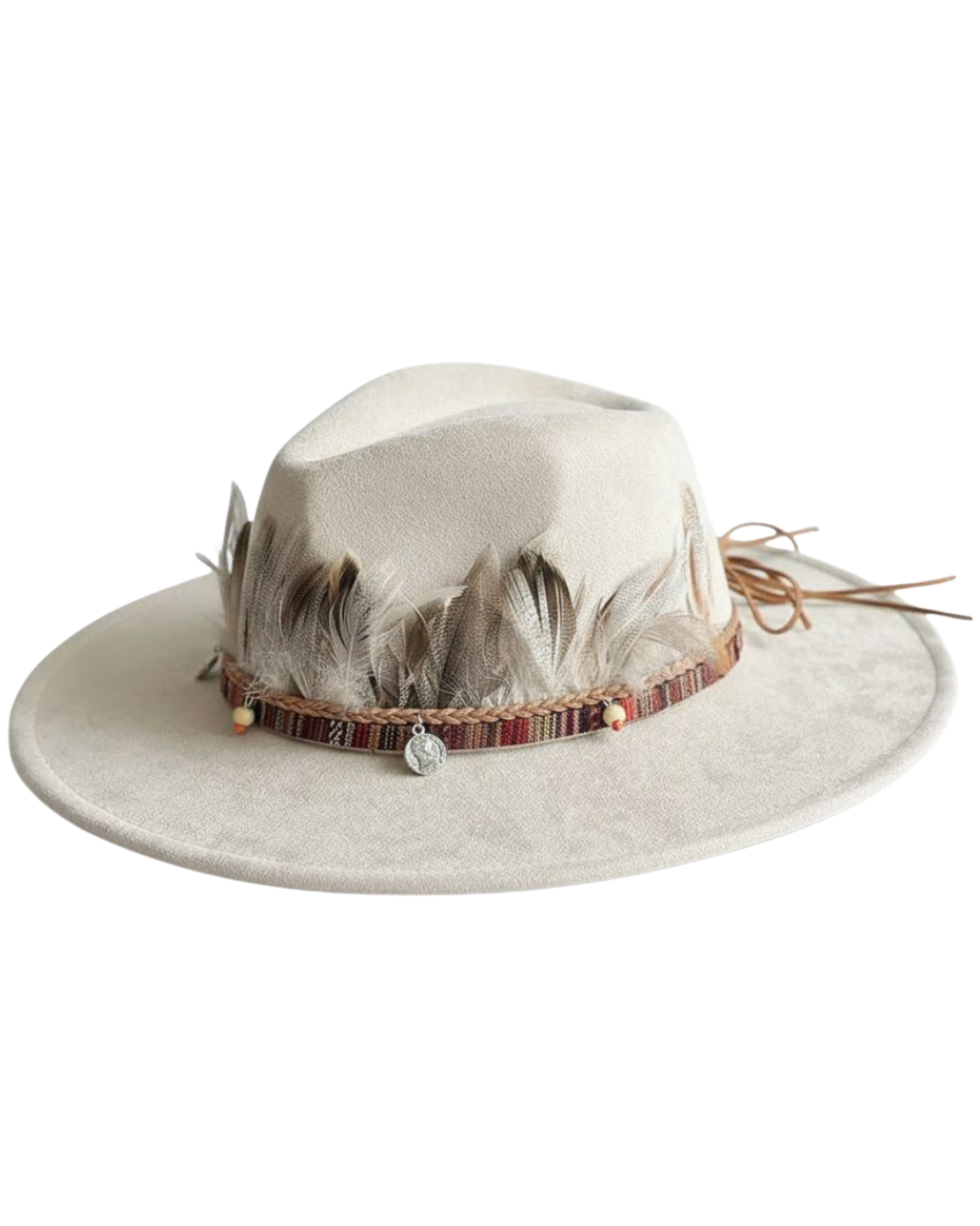 Suede Feather Hat