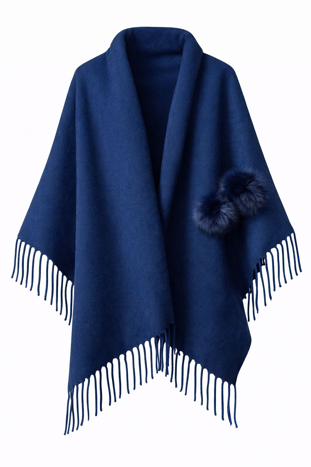 Navy Fringe Shawl